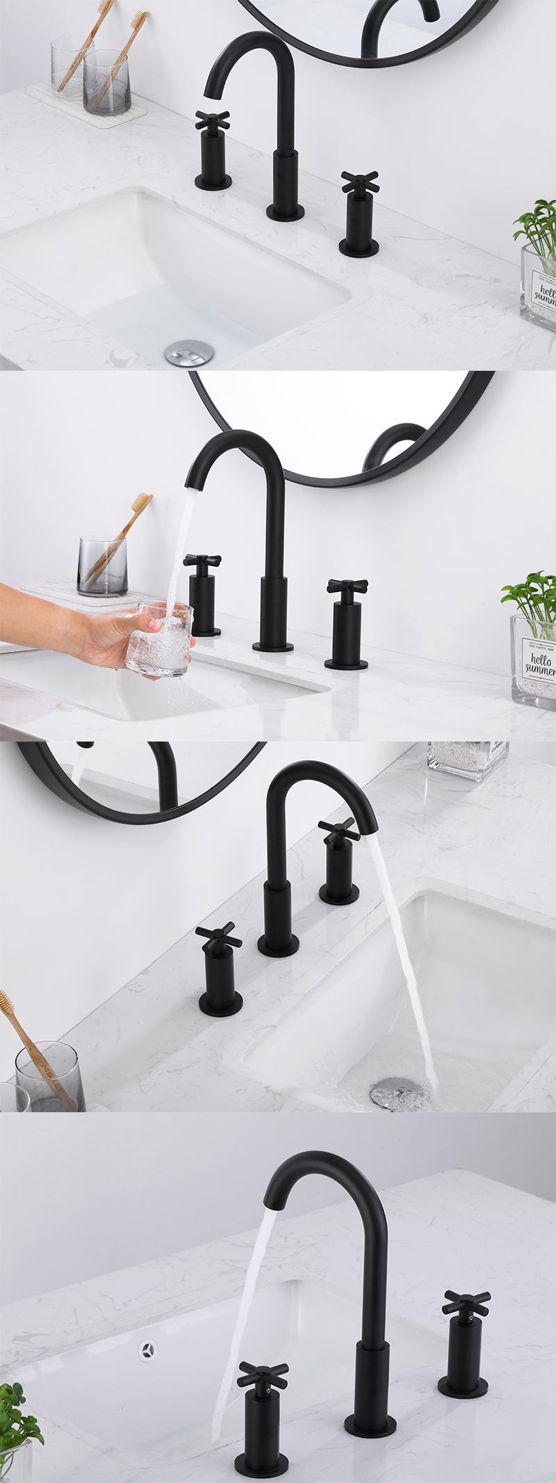 Double Hole Double Handle Faucet Grifo de doble manija con doble orificio