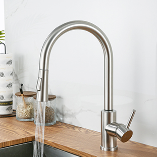 grifo de cocina con mango independiente y rociador