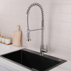 Grifo mezclador de cocina extraíble con resorte de oro cepillado de acero inoxidable 304