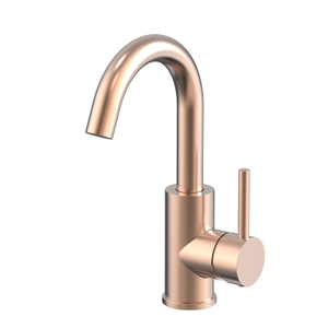 Grifo de lavabo de tres vías pequeño de baño de oro rosa de cobre agrio de acero inoxidable 304