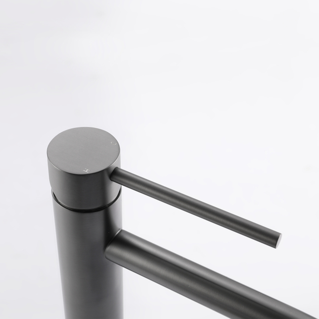 Grifos de cintura alta para lavabo de baño gris pistola de acero inoxidable 304 de alta calidad con certificación CUPC