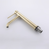 Grifos de cintura alta para lavabo de baño de oro cepillado de acero inoxidable 304 de alta calidad con certificación CUPC