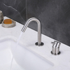 Grifo de lavabo de baño con manija separada de dos orificios de níquel cepillado de acero inoxidable 304