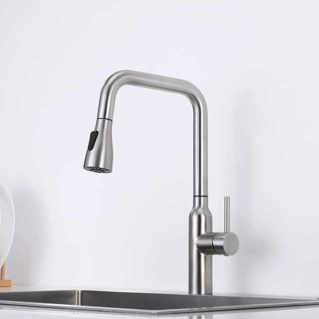 Grifo de fregadero de cocina abatible con sensor táctil de oro rosa moderno de acero inoxidable 304