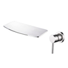 Grifos de lavabo de baño de una sola manija con cascada de montaje en pared cromado Ycfaucet de acero inoxidable 304