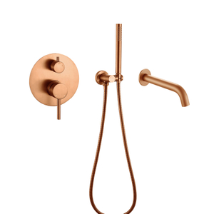 Juegos de grifos ocultos para baño y ducha montados en la pared de acero inoxidable 304, oro rosa