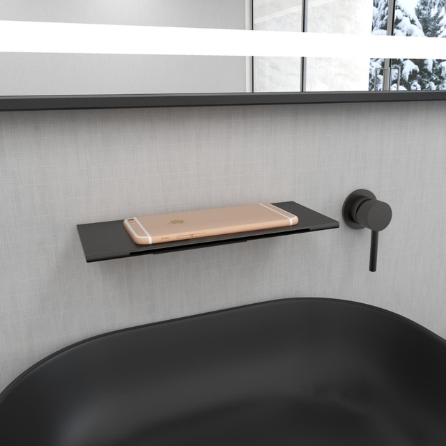 Grifo de cascada de baño de montaje en pared negro de acero inoxidable 304