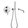 Juegos de grifos ocultos para baño y ducha de baño montados en la pared de níquel cepillado de acero inoxidable 304