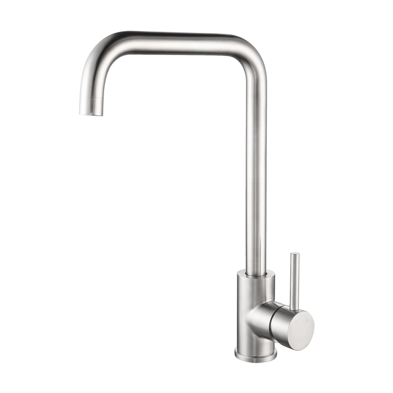 Grifo para fregadero de cocina cromado de acero inoxidable 304