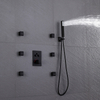 Mezclador termostático oculto LED de 3 funciones para baño, moderno, de acero inoxidable 304, negro, para ducha