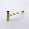 Desagüe de tubo de desagüe oculto para pared de Oro pulido, lavabo decorativo para baño, sifón con trampa para botellas de acero inoxidable 