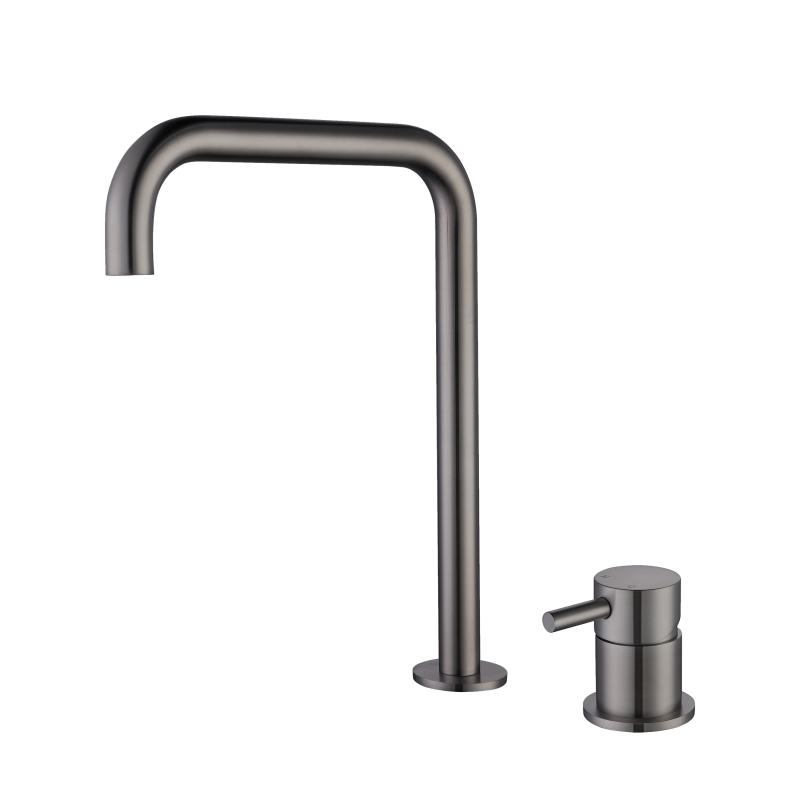 Grifo para fregadero de recipiente de acero inoxidable gris pistola