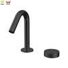 Mezclador de lavabo de baño de 2 orificios montado en cubierta de acero inoxidable 304, grifo de cascada con manija progresiva monomando