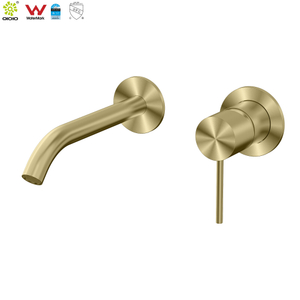 Grifo con marca de agua, suministro de fábrica, acabado negro, grifos mezcladores montados en una sola pared, frío y caliente, grifería de acero inoxidable 316L