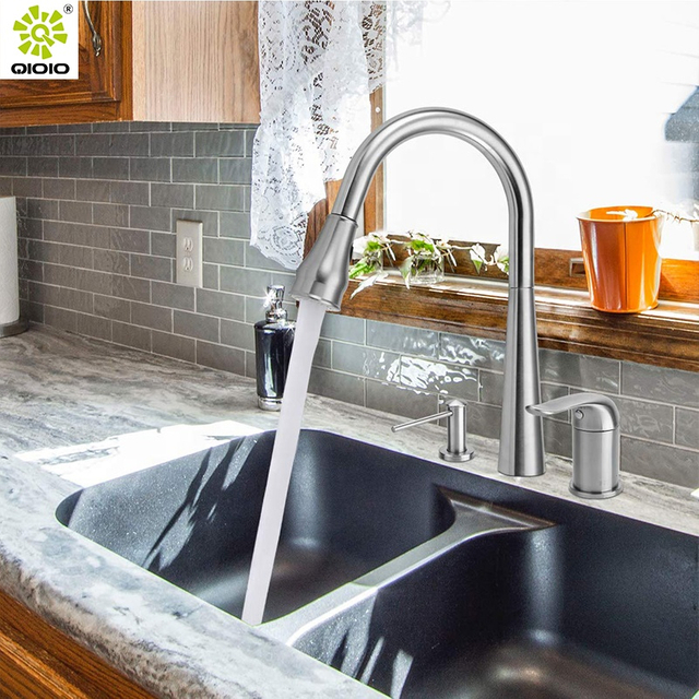 Acero inoxidable 304 con dos orificios, manija separada, grifo para fregadero de cocina