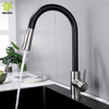 Grifo de fregadero de cocina con sensor táctil negro mate montado en cubierta de acero inoxidable 304