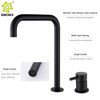 Grifo de lavabo de baño de acero inoxidable 304 caliente y frío negro mate de dos agujeros de venta en caliente