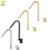 Grifo de lavabo de baño de dos agujeros negro mate cepillado de acero inoxidable 304