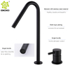 Grifo de lavabo de baño de dos agujeros negro mate cepillado de acero inoxidable 304