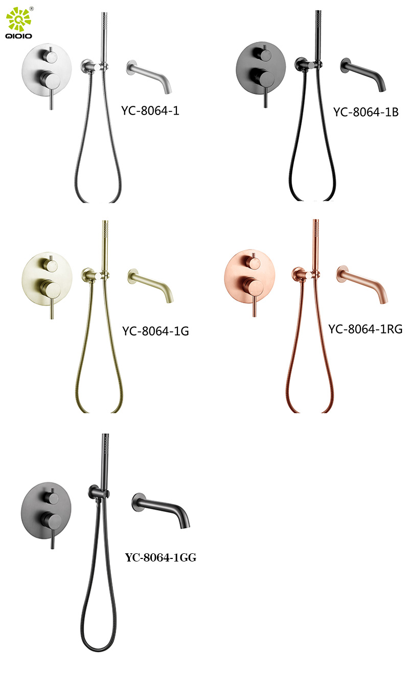 Dos funciones en la ducha montada en la pared.