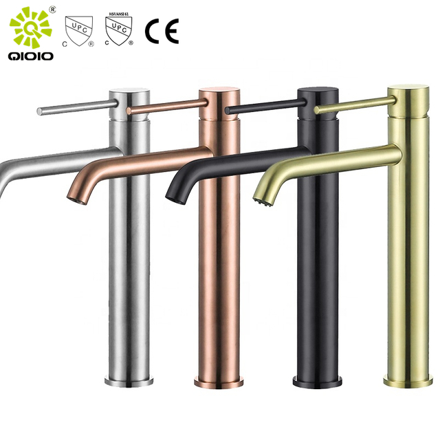 CUPC de alta calidad Yingchuan 304 de acero inoxidable cepillado negro oro rosa sin plomo grifos de lavabo de una sola manija