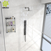 Juego de mezclador de ducha de baño caliente y frío de dos vías oculto oculto montado en la pared de acero inoxidable 304