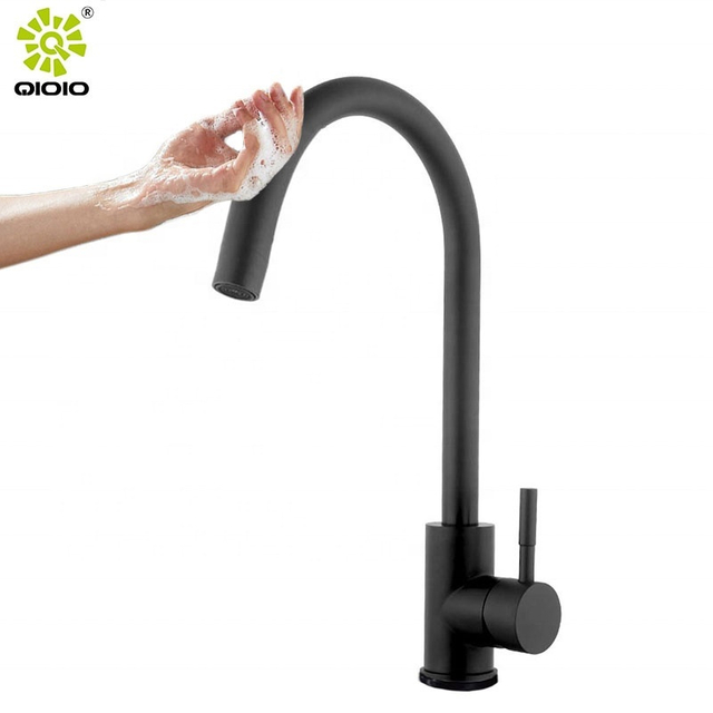 Grifo de fregadero de cocina con sensor táctil montado en cubierta de acero inoxidable 304