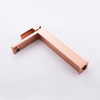Grifo de cintura alta para lavabo de baño, cobre, oro rosa, cuadrado, acero inoxidable 304, certificado CUPC