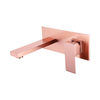 Grifos de fregadero de recipiente de baño de montaje en pared de oro rosa de cobre de acero inoxidable cuadrado moderno 304