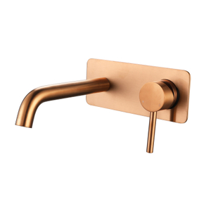 Grifo monomando para lavabo de baño, montaje en pared, moderno, de acero inoxidable 304, oro rosa