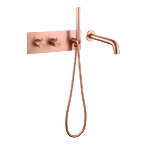 Moderno juego de grifo de ducha para bañera oculta para baño montado en la pared de oro rosa de cobre de acero inoxidable 304 moderno
