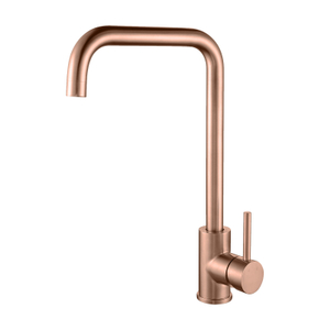Grifo para fregadero de cocina de un solo orificio de acero inoxidable 304, oro rosa