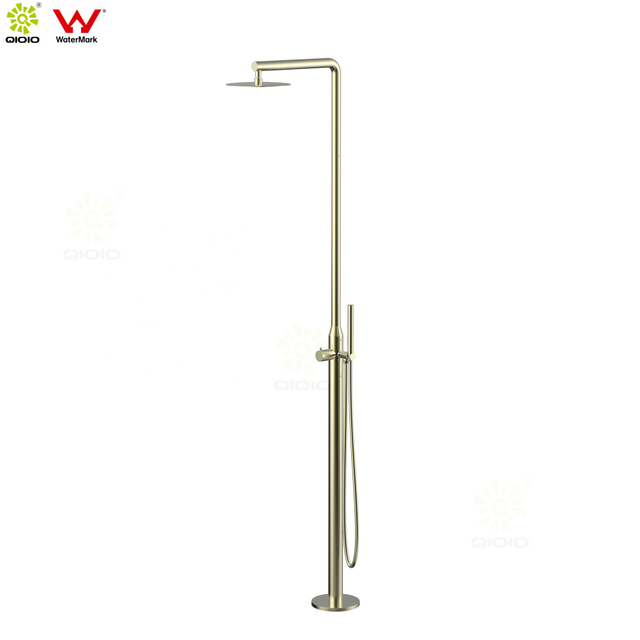 Ducha exterior profesional de acero inoxidable 316L de grado marino con marca de agua y certificación WELS