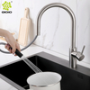 Grifo de fregadero de cocina extraíble caliente y frío cepillado de acero inoxidable 304