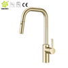CUPC Grifo de cocina abatible de oro cepillado de acero inoxidable 304 de alto arco de alta calidad