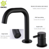 Grifo del lavabo del cuarto de baño de dos agujeros calientes y fríos del negro mate del acero inoxidable 304