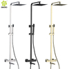 Sistema de ducha termostático 304 Acero inoxidable de tres funciones Juego de ducha de lluvia para baño Columna mezcladora