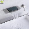Grifo de baño Grifo oculto montado en la pared Lavabo de acero inoxidable frío y caliente Mezclador de lavabo en cascada