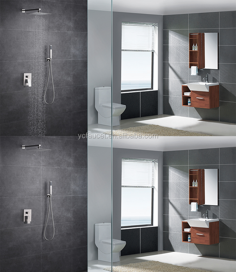 Dos funciones en la ducha montada en la pared.