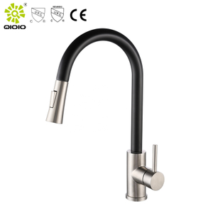 Grifo de fregadero de cocina con sensor táctil negro mate montado en cubierta de acero inoxidable 304