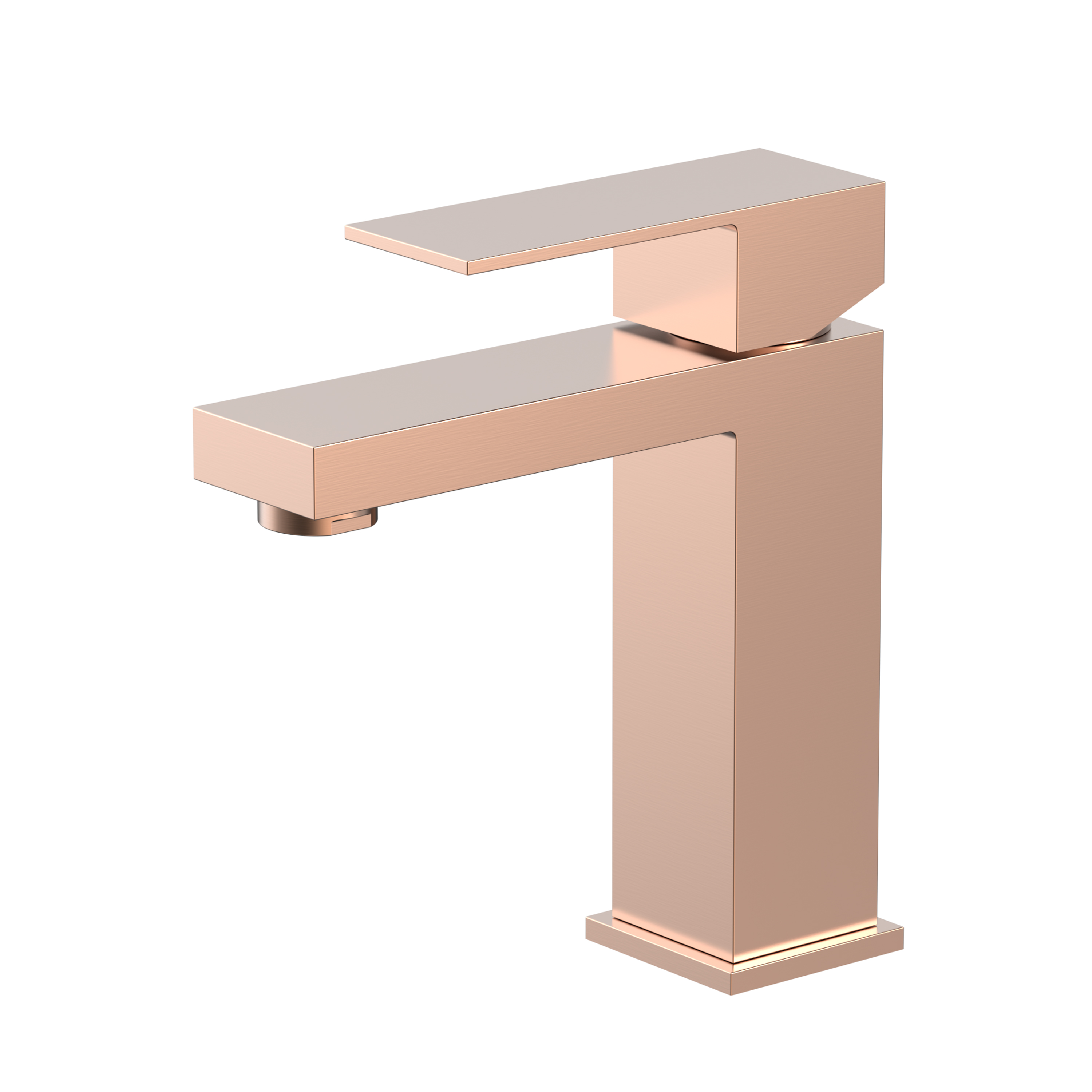 Grifo cuadrado para fregadero de acero inoxidable, oro rosa, cobre amargo