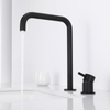 Grifos de lavabo de baño con manija separada, color negro mate, de acero inoxidable 304