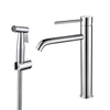 Grifo de cintura alta para lavabo de baño de acero inoxidable 304 con pulverizador para bidé
