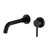 Grifo de lavabo de baño de montaje en pared negro mate de acero inoxidable 304 de lujo
