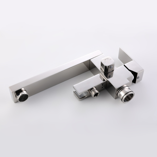 CUPC, grifos cuadrados de alta calidad para bañera, de acero inoxidable 304, cromados, multifuncionales, para suelo de baño, ducha, independiente 