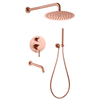 Juegos de grifos de bañera y ducha ocultos para baño montados en la pared de oro rosa de cobre de acero inoxidable 304