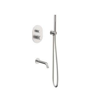 NUEVO juego de ducha con cabezal termostático oculto para baño cepillado de acero inoxidable 304
