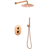 Juego de ducha termostática oculta en oro rosa para baño moderno de acero inoxidable 304