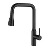 Grifo de fregadero de cocina abatible con sensor táctil negro mate moderno de acero inoxidable 304
