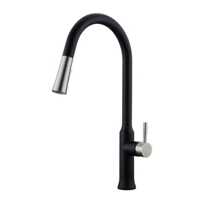Grifo mezclador de cocina extraíble negro mate moderno de acero inoxidable 304